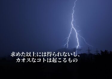 求めた以上には得られないし、カオスなコトは起こるもの